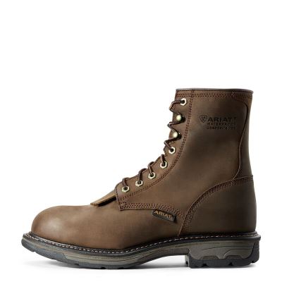 Ariat Work: WorkHog 8" Waterproof Composite Toe Zapatos de Seguridad Hombre - Marrones (RMVKS5207)